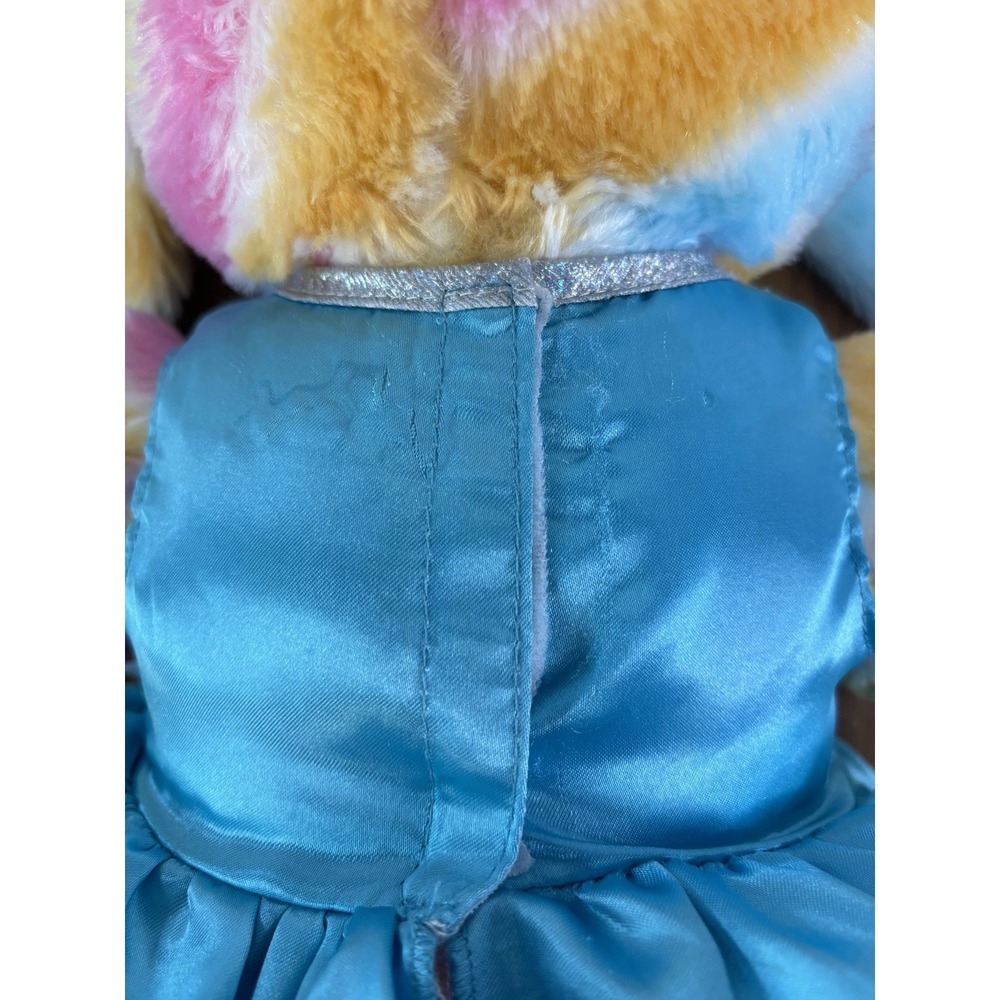 Build A Bear Rainbow Bunny Rabbit Pastel Polka Dot 2018 w/ Candy Tulle Dress - Picture 11 of 14